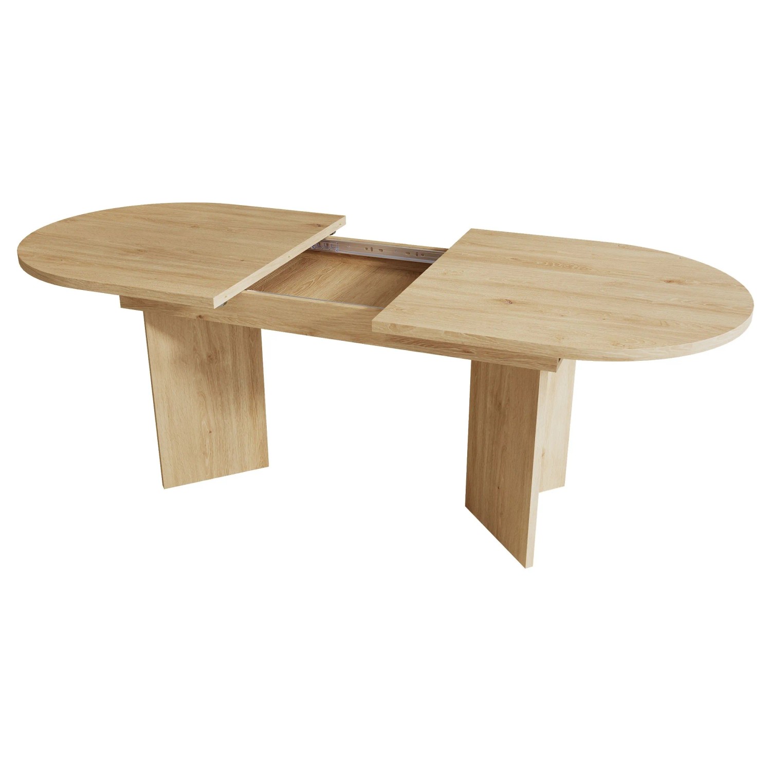 okwish Esstisch mit Abgerundeten Ecken Ausziehbar für 4–6 Personen 120/160 × 80 cm Natur