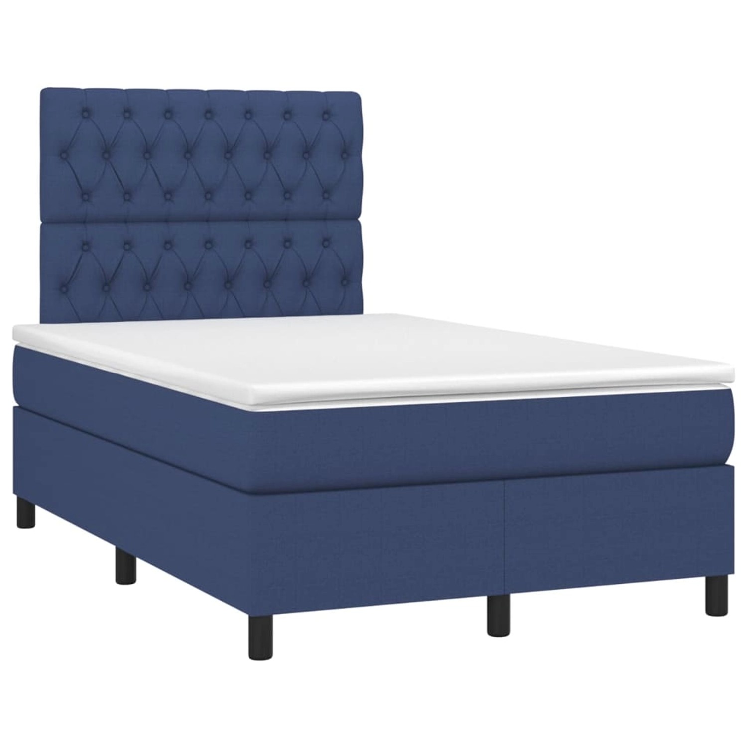 vidaXL Boxspringbett mit Matratze & LED Blau 120x190 cm Stoff 3270224 günstig online kaufen