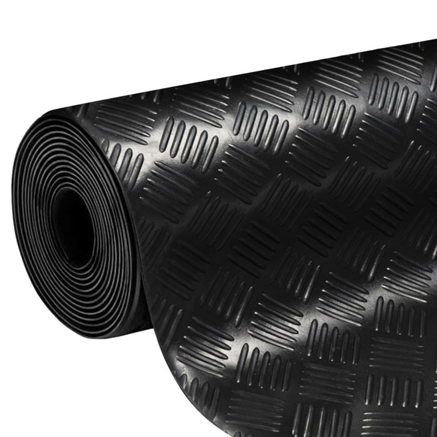 KARAT Gummiläufer Karo Universal Gummimatte Rutschfest 150 x 600 x 0,3 cm
