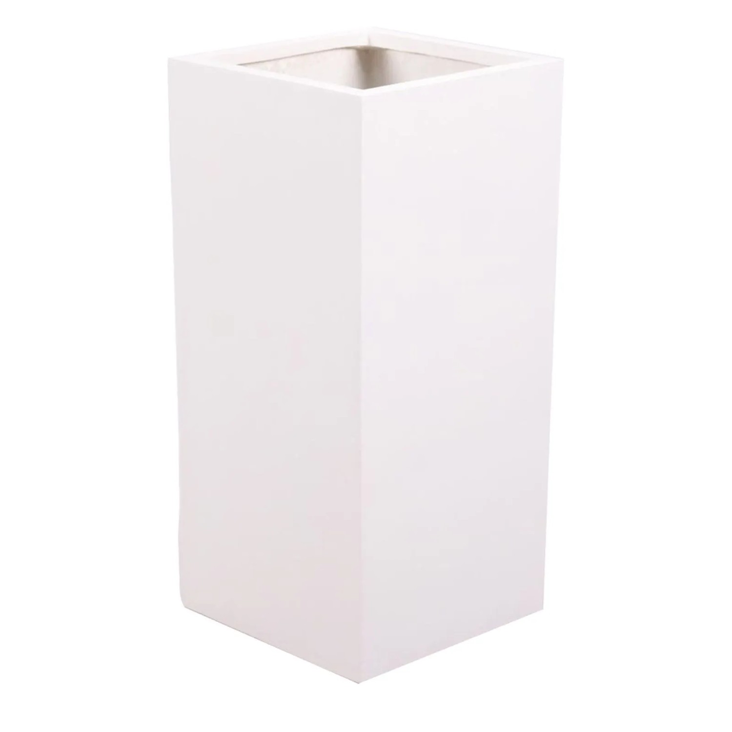 Elegant Einrichten Pflanzkübel Fiberglas Säule 30x30x80cm Perlmutt-Weiß