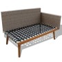 vidaXL Gartenlounge Set, 4-teilig, grau, Rattan, ohne Auflagen.