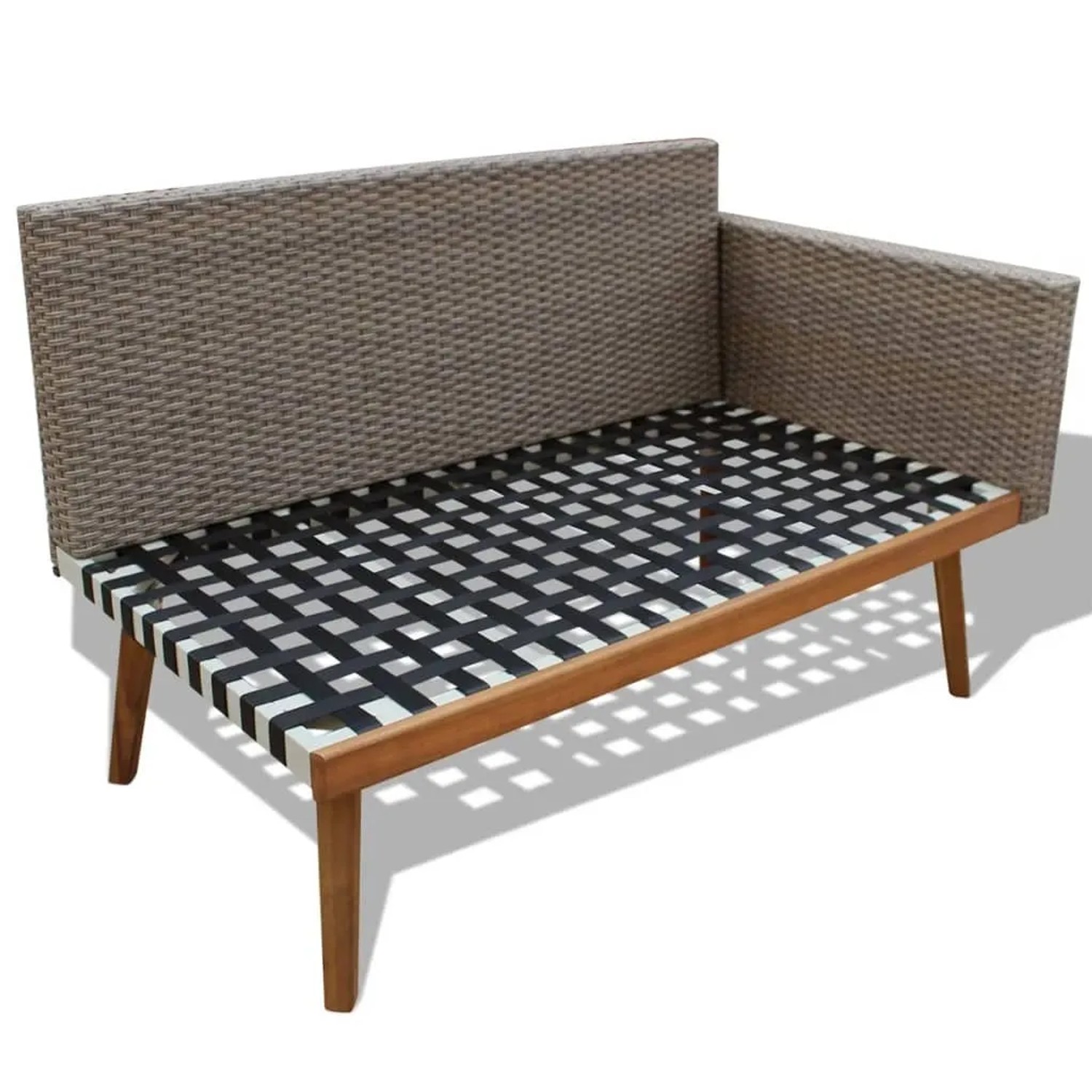 vidaXL Gartenlounge Set, 4-teilig, grau, Rattan, ohne Auflagen.