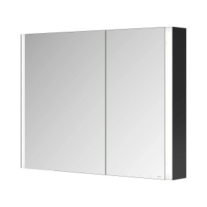 KEUCO Royal Diez Spiegelschrank, 100cm, mit LED, Spiegelheizung und schwarzen Seiten.