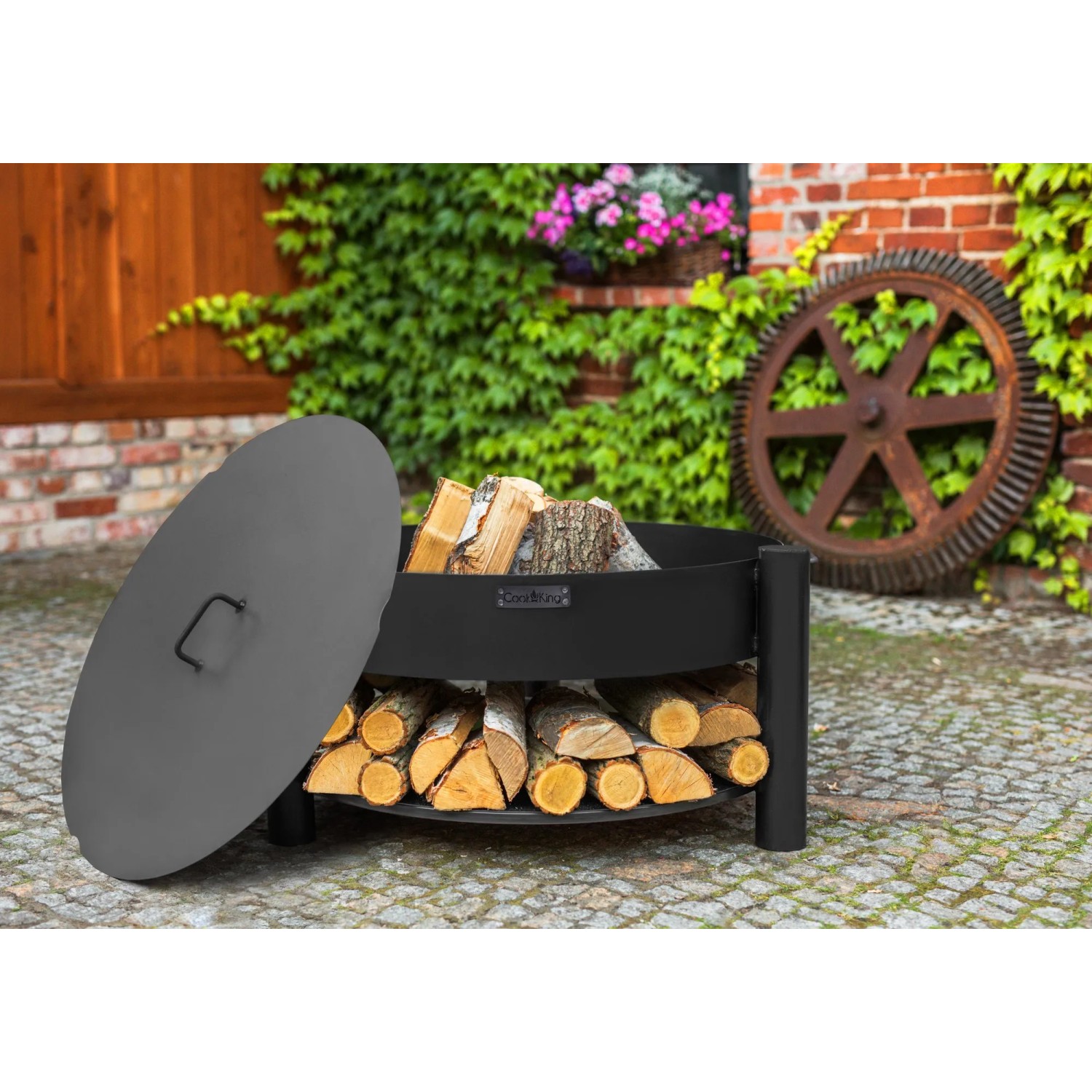 CookKing Deckel für Feuerschale, Ø 82cm, Schwarz. Zubehör aus robustem Stahl.
