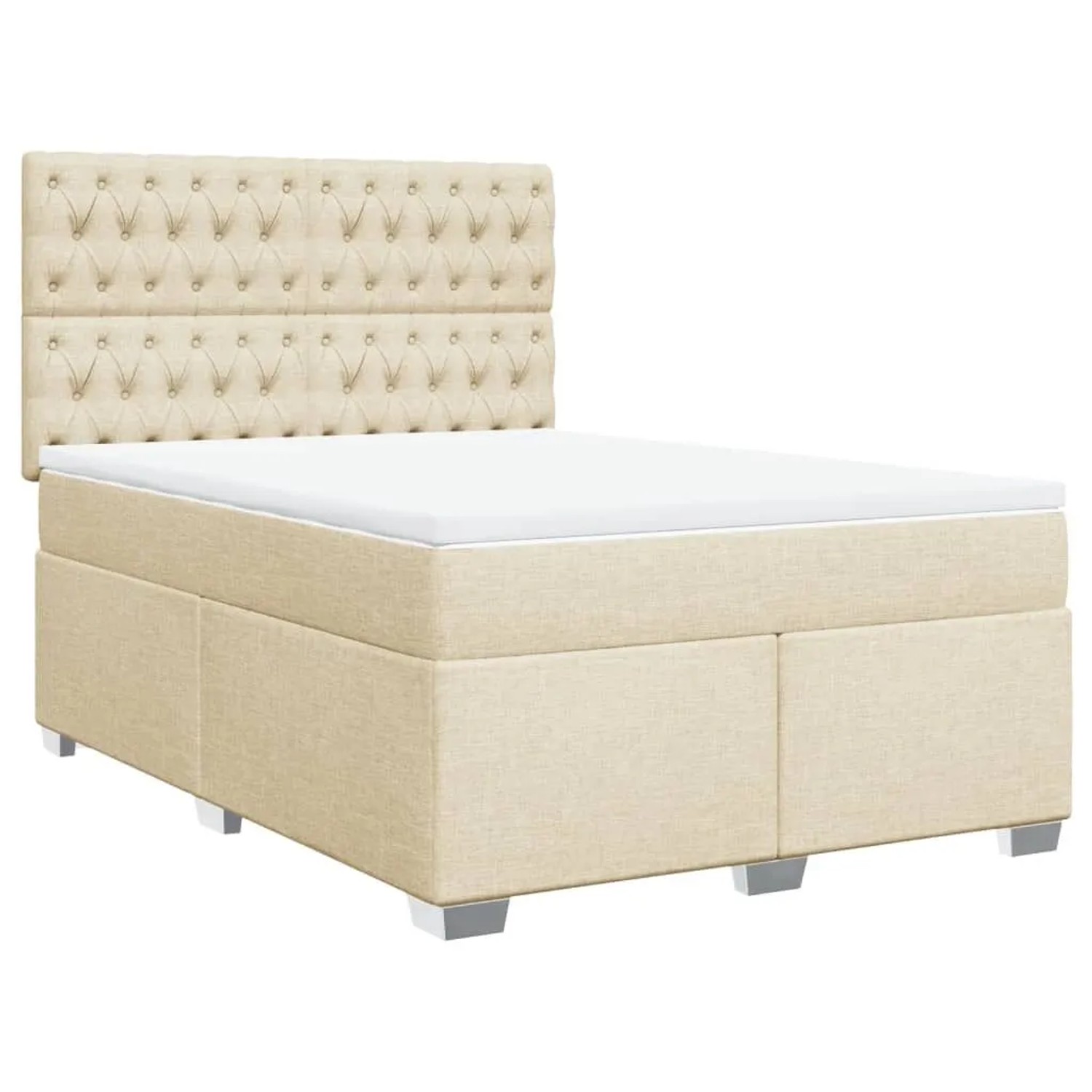 vidaXL Boxspringbett mit Matratze Creme 160x200 cm Stoff 3290551 günstig online kaufen