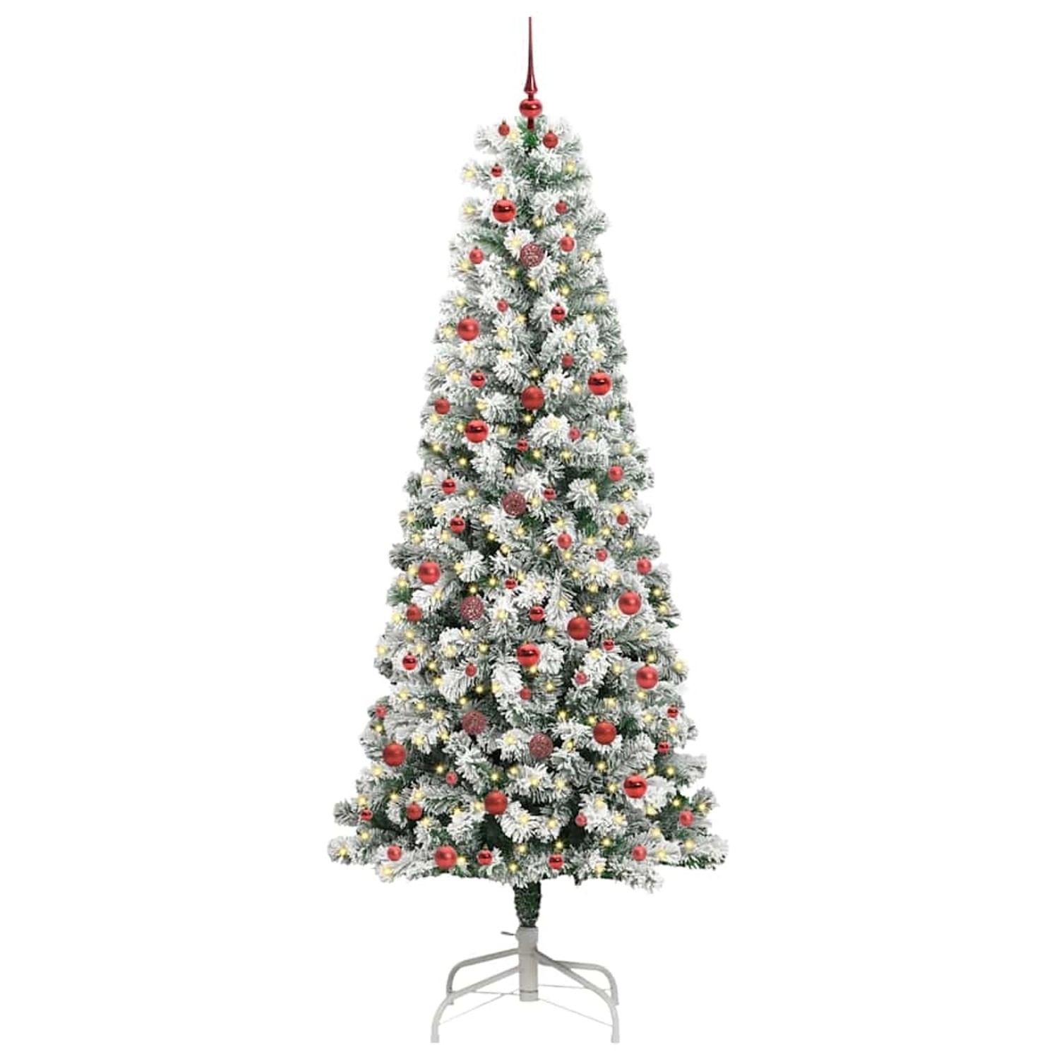 vidaXL Künstlicher Klappbarer Weihnachtsbaum Grün und Weiß 240 cm 3395613
