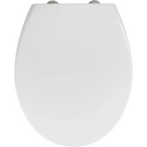 Wenko WC-Sitz Delos Family, Duroplast, Weiß, mit Absenkautomatik und integriertem Kindersitz.