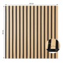 Homestyle4u Akustikpaneel 60x60 cm mit naturfarbenen Holzlamellen auf schwarzem Filz für Wand & Decke, schallabsorbierend.
