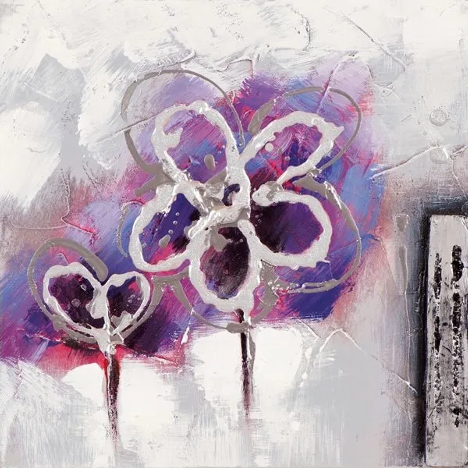 Art Universe Leinwandbild Mini Lila Blume 25 x 25 cm