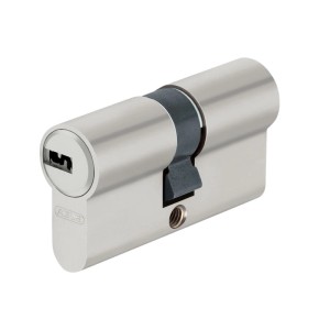 Abus Türzylinder D6XNP 45/55 in Mattnickel, Profilzylinder mit Not- und Gefahrenfunktion.