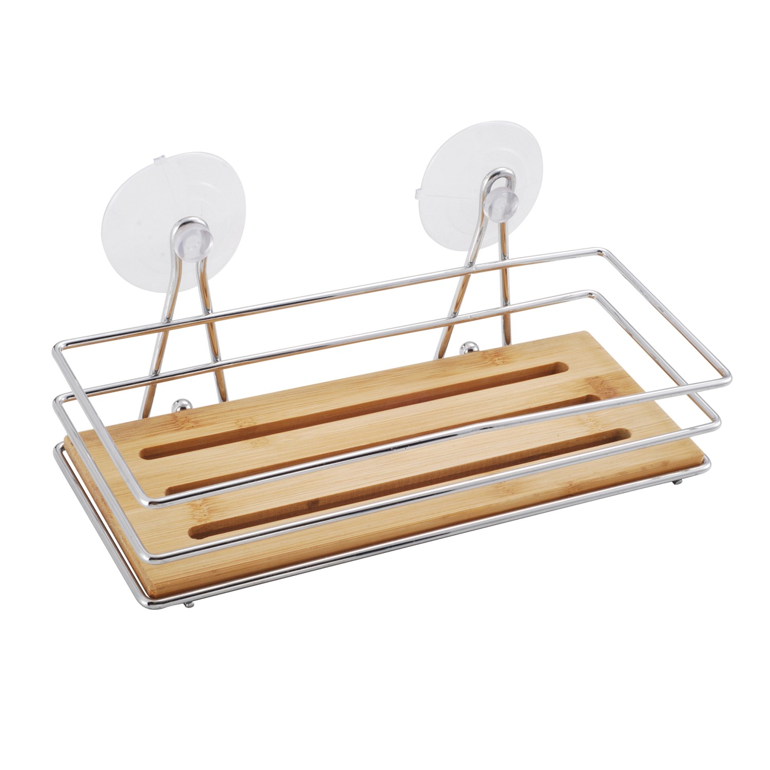 MSV Duschregal Joy 26,5 cm x 11,5 cm x 10 cm Braun-Silber günstig online kaufen
