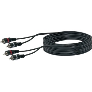 Schwaiger Audio Anschlusskabel, 5m, schwarz, mit Cinch-Steckern für Audio- und Videogeräte.