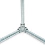 Dreiweg-Eckstück 90° Silber verzinkt für Stahlrohr Möbelbau