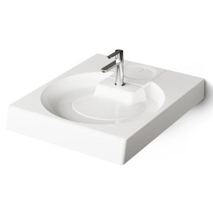 PAA Aufsatzwaschbecken Claro Grande, 75x60 cm, Alpinweiß mit Armatur und Seifenschale.