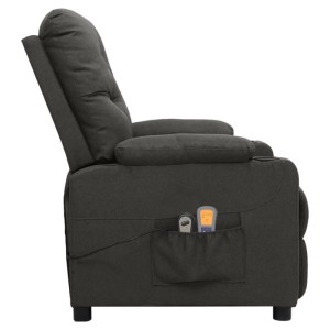 vidaXL Massagesessel Elektrisch Dunkelgrau Stoff 3098852