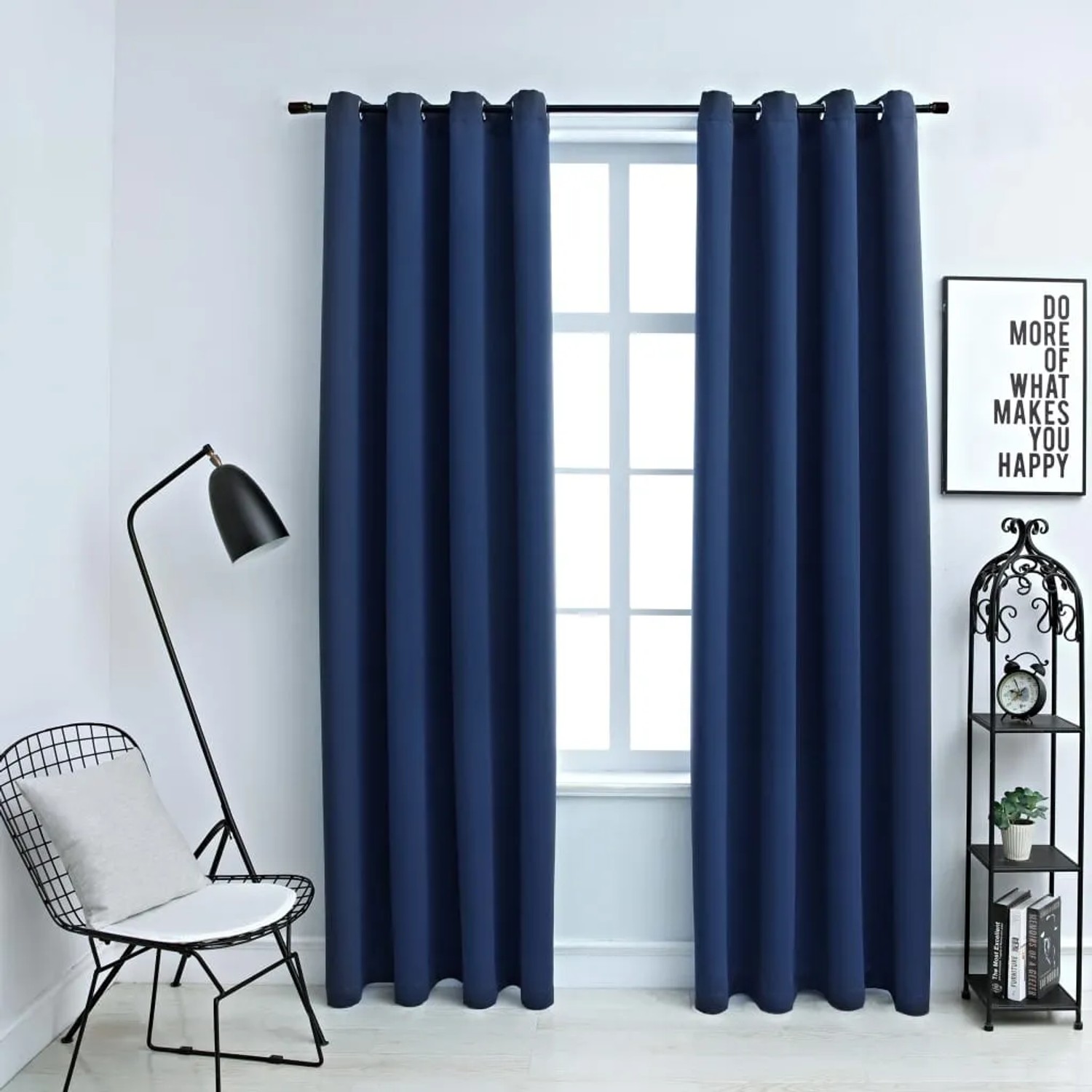 vidaXL Verdunkelungsvorhänge Blau mit Metallösen 2 Stk 140 x 225 cm kaufen bei OBI