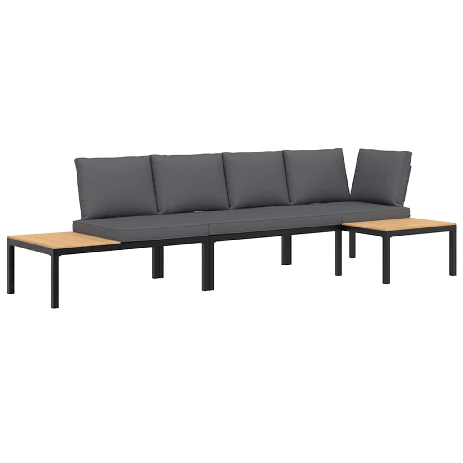vidaXL 3-Tlg Garten-Sofagarnitur mit Kissen Schwarz Aluminium 3283707 günstig online kaufen