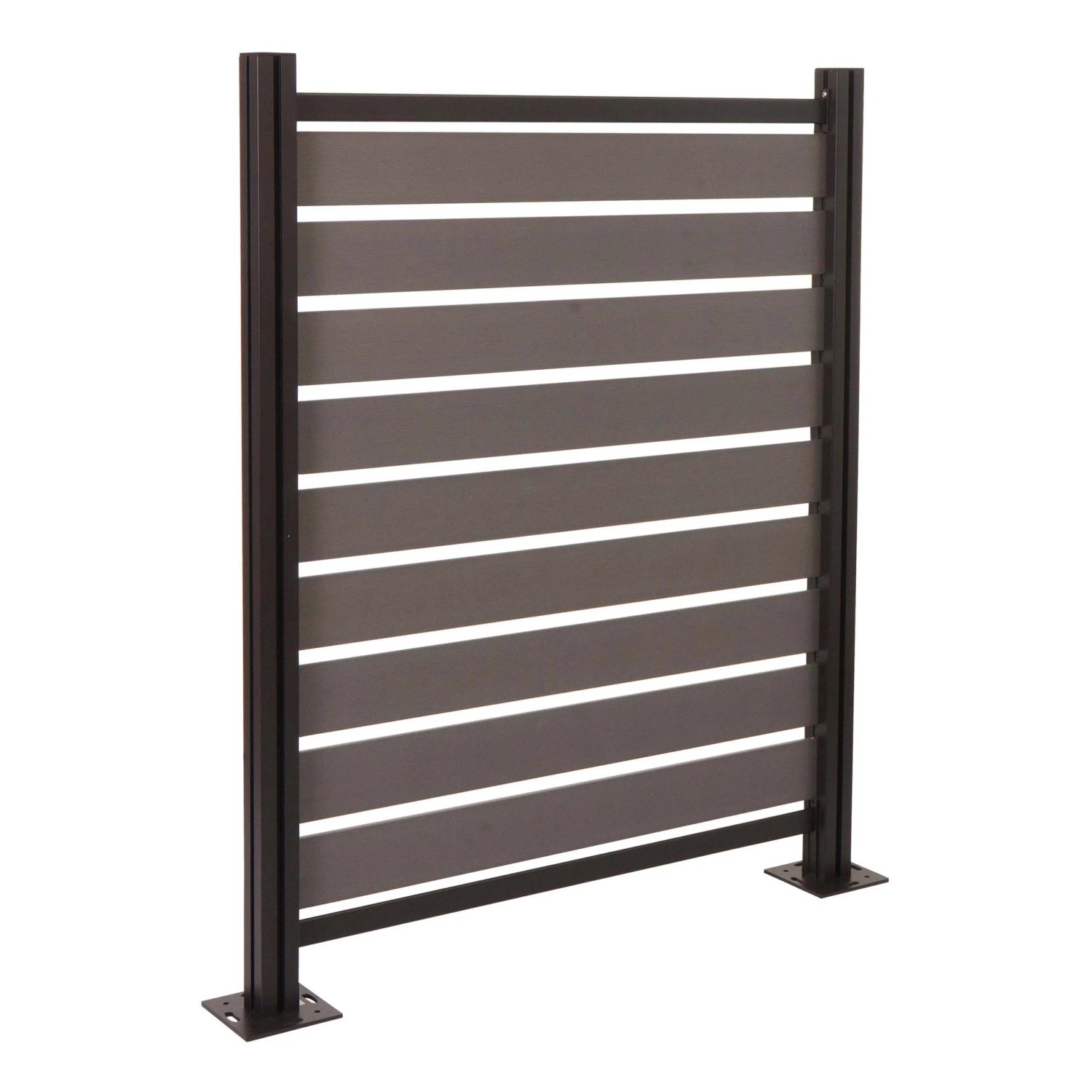 PROREGAL Alu Mülltonnen-Zaun HxBxT 130x110x6cm Basiselement Mülltonnenverkleidung Grau Holzoptik Erweiterbar