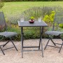Merxx Samos Gartenset, 3-teilig: Klapptisch (60x60 cm) mit 2 Klappstühlen, ideal für Balkon und Terrasse.
