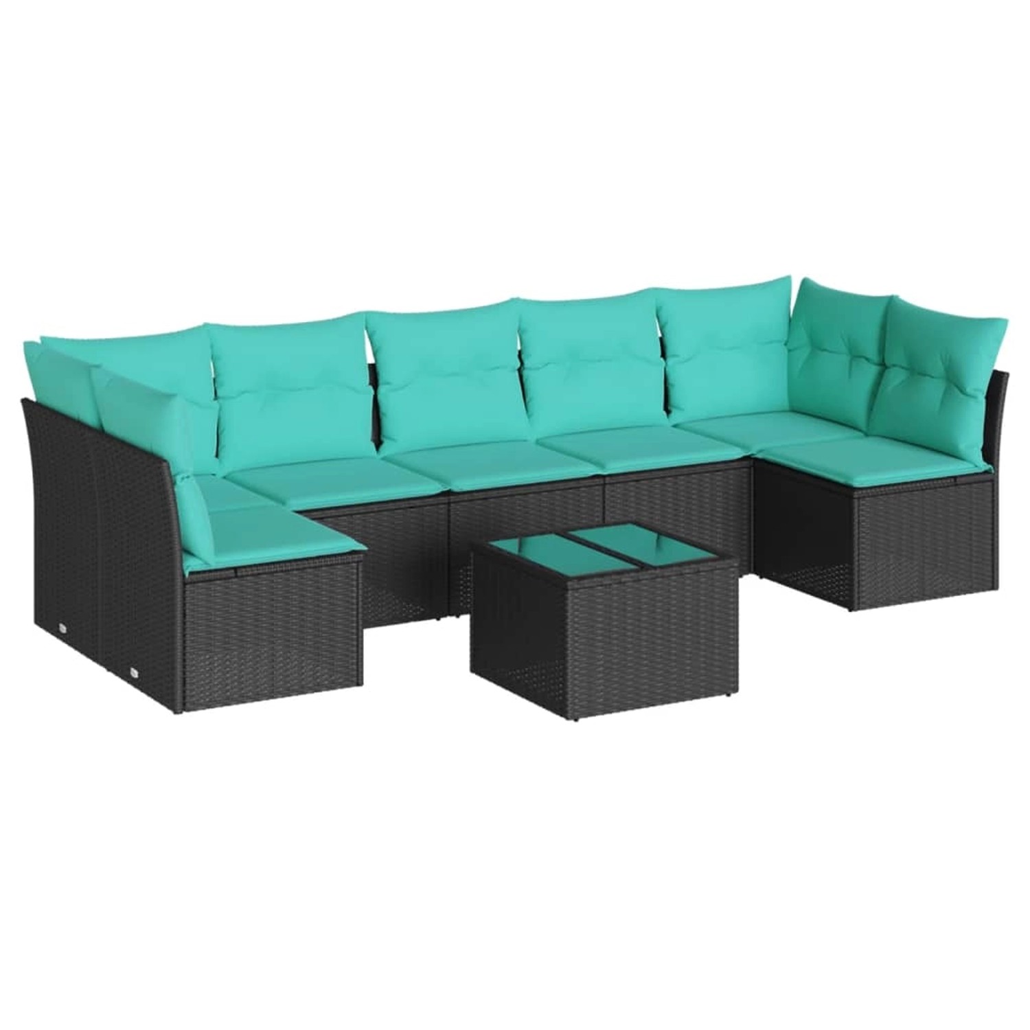 vidaXL 8-Tlg Garten-Sofagarnitur mit Kissen Schwarz Poly Rattan 3217437 günstig online kaufen