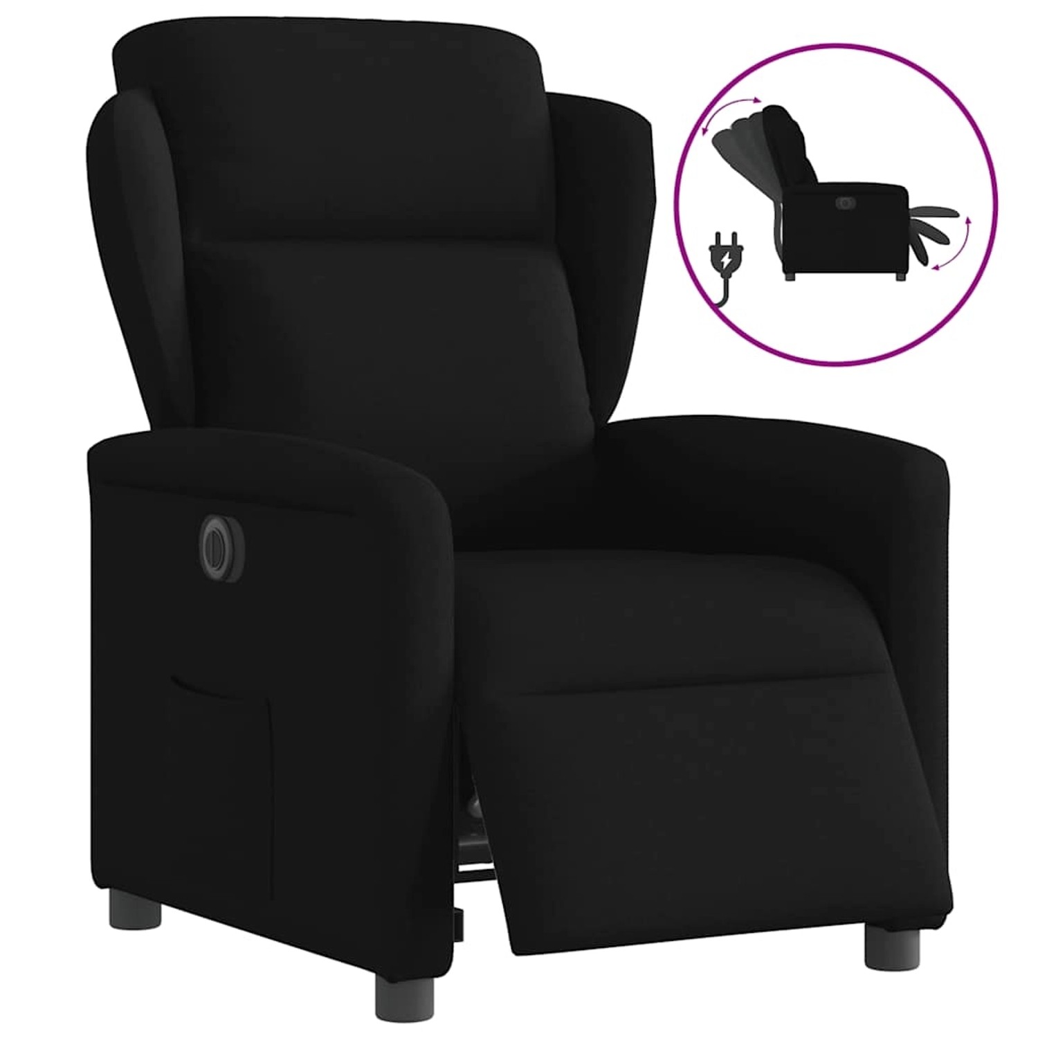 vidaXL Relaxsessel Elektrisch Schwarz Stoff 3303116 günstig online kaufen