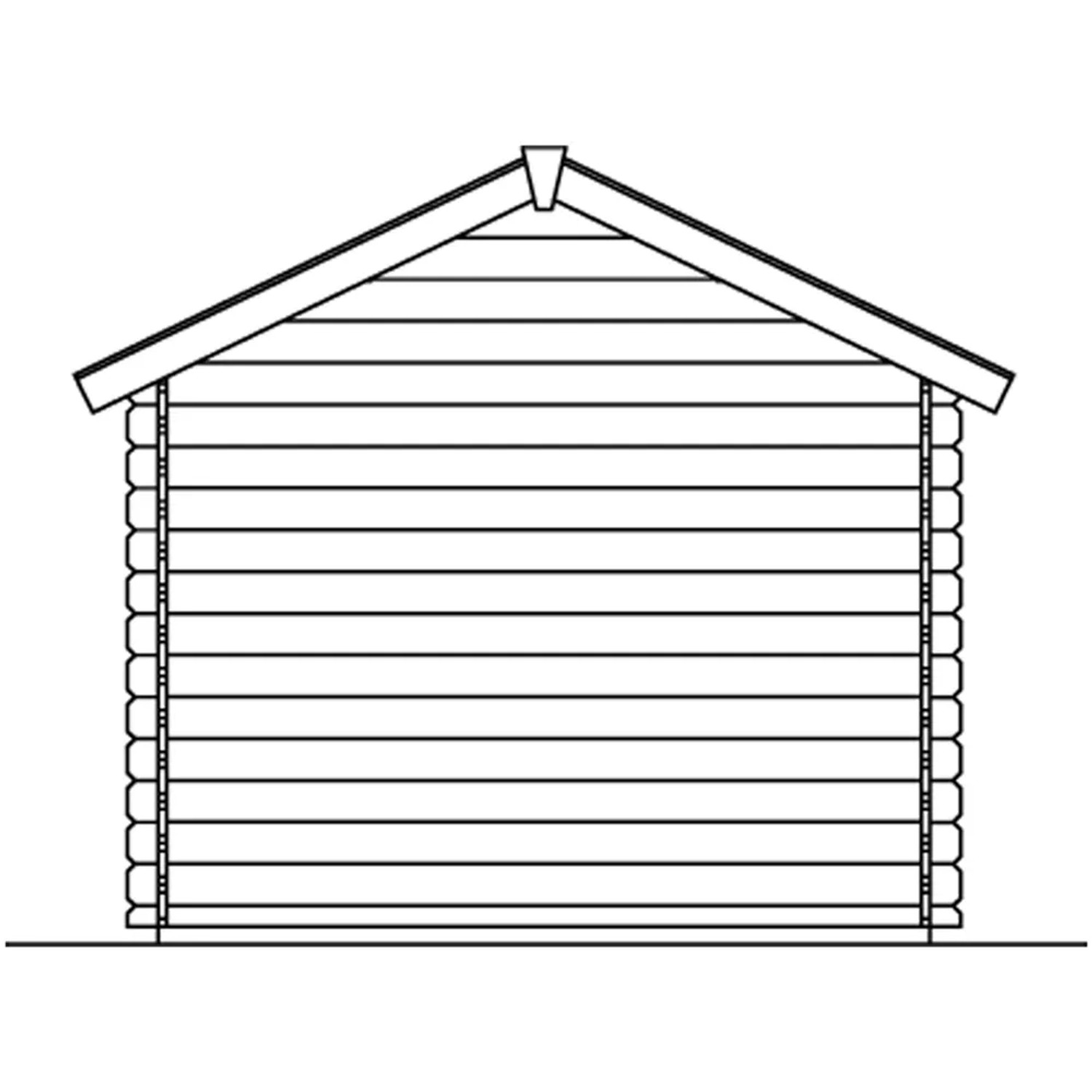 Abbildung eines Skan Holz Gartenhaus Palma 3, 250x300 cm, aus unbehandeltem Holz.