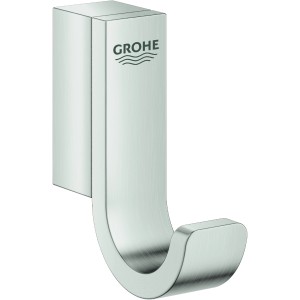 Grohe Selection Bademantelhaken, Supersteel, zur Wandmontage im Badezimmer.
