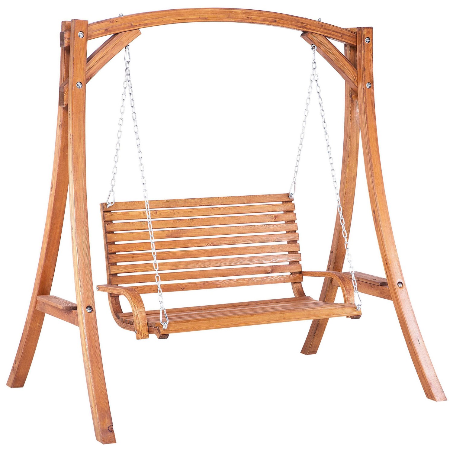 Beliani Gartenschaukel NOVARA Dunkler Holzfarbton 128x170x175 günstig online kaufen