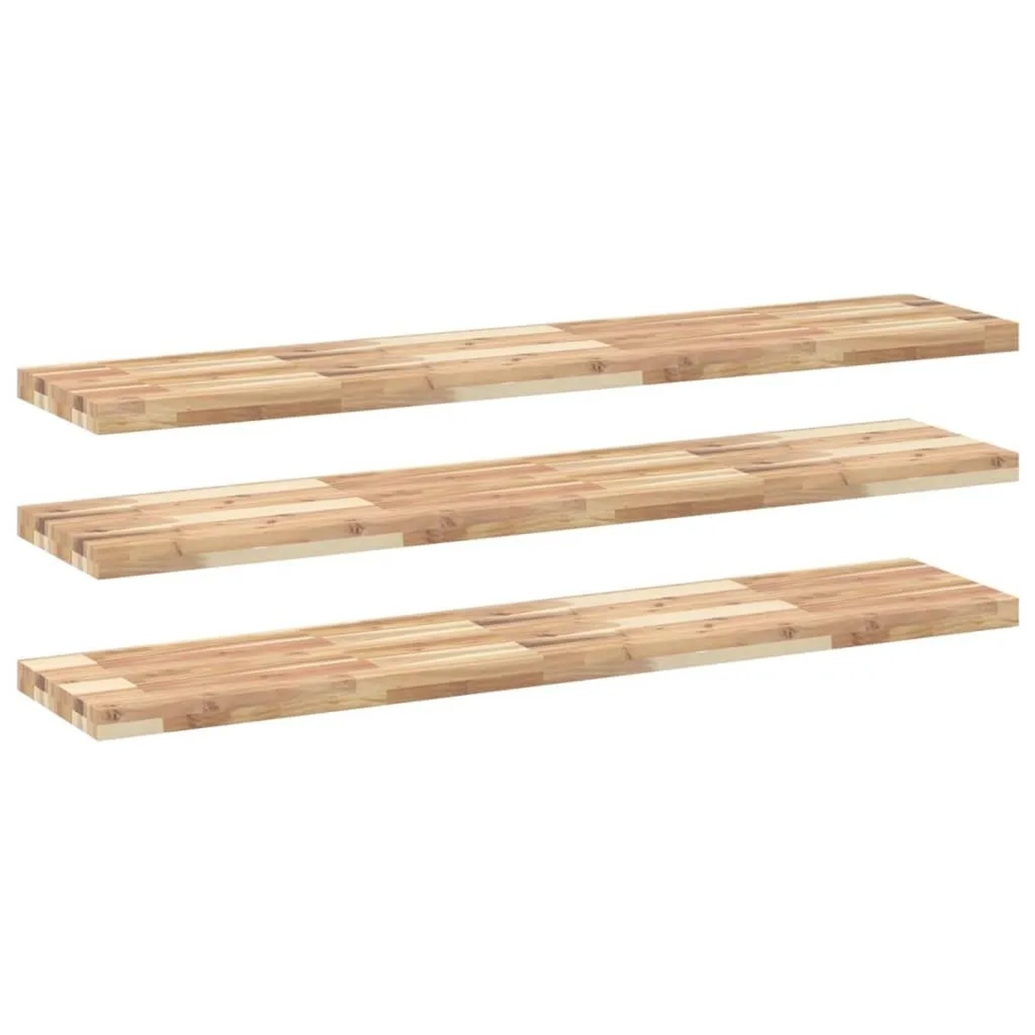 vidaXL Schweberegale 3 Stk 140x30x4 cm Massivholz Akazie Unbehandelt 3279465