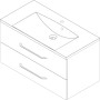Fackelmann Waschplatz B.clever 90 cm, Alaska Esche Dekor, mit Unterschrank und zwei Schubladen.