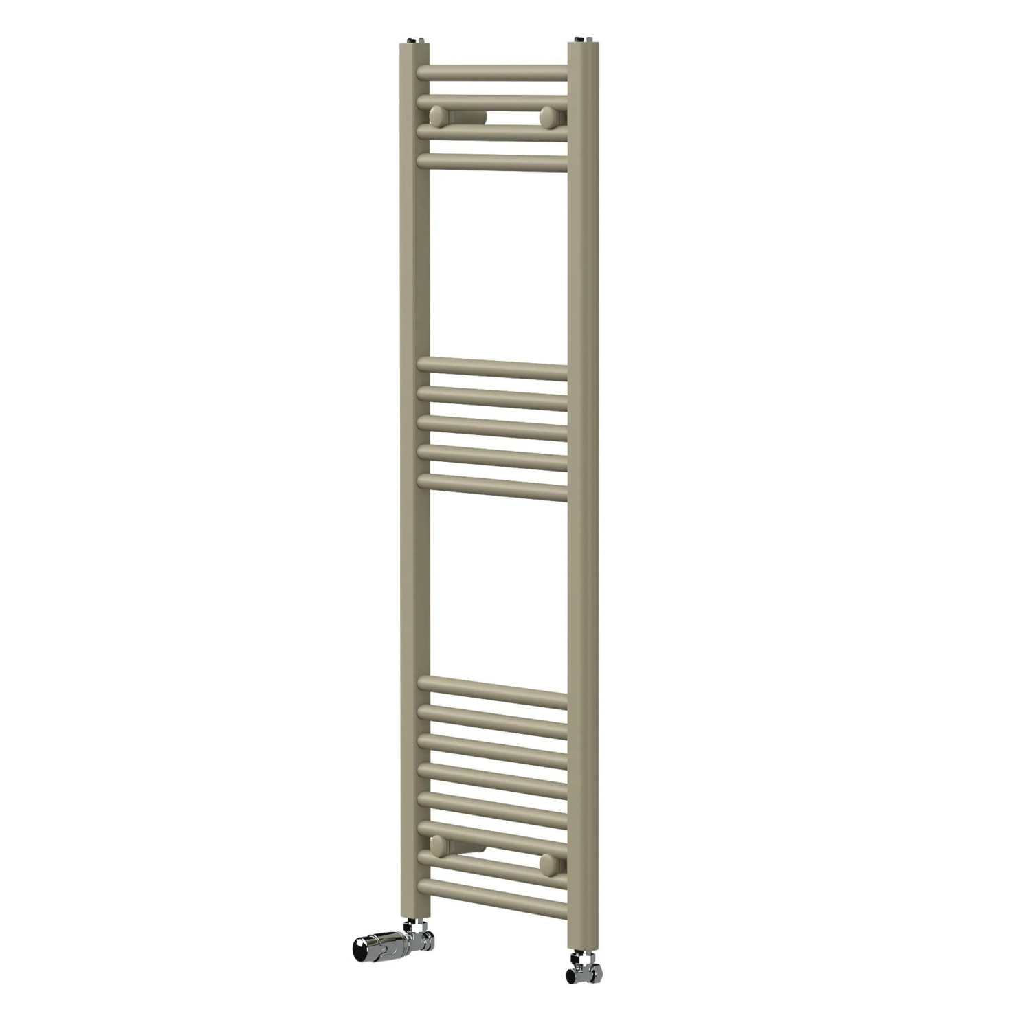 LuxeBath Handtuchheizkörper 400 x 1200 mm Beige mit Thermostatventil Badheizkörper Gerade Seitenanschluss