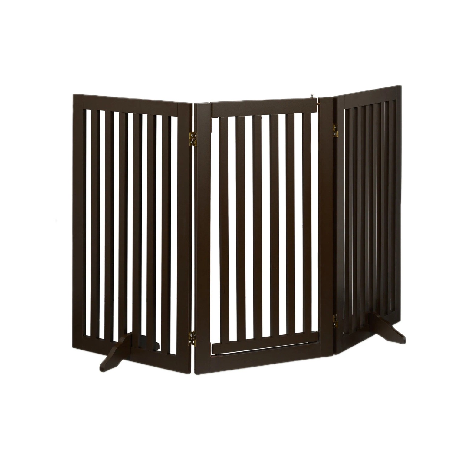 Relaxdays Treppenschutzgitter MDF Braun mit Tür Zusammenklappbar 92 cm x 154 cm x 30 cm 10,7 kg