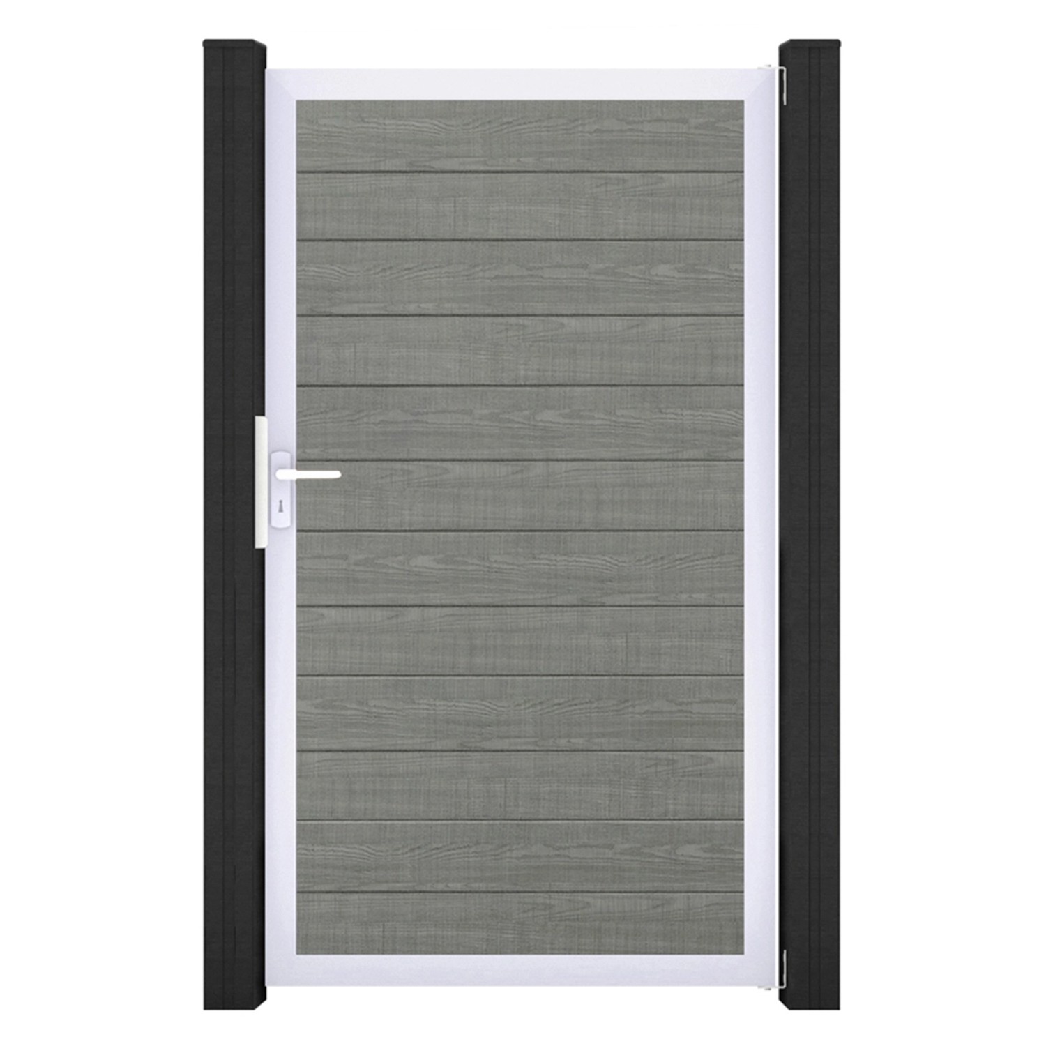 GroJa Tor 1-flg. Basicline Schmal 100 cm x 180 cm Grey Ash Cut Rahmen EV1 günstig online kaufen