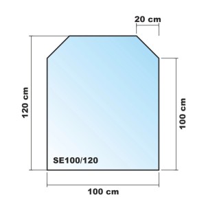 ECOfoxx Funkenschutzplatte Glasbodenplatte Sechseck 100x120cm