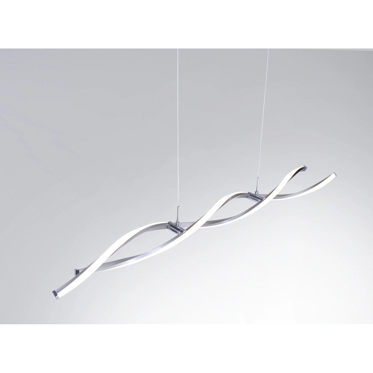 Moderne, 2-flammige LED-Pendelleuchte Polina aus Stahl, dimmbar und höhenverstellbar.