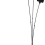 Moderne, mattschwarze Reality Stehleuchte Tommy mit drei Lampenschirmen für Wohnraum.