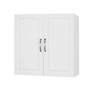 SoBuy Hängeschrank Badezimmerschrank mit Verstellbarem Regal 60x60x30cm Weiß FRG231-W