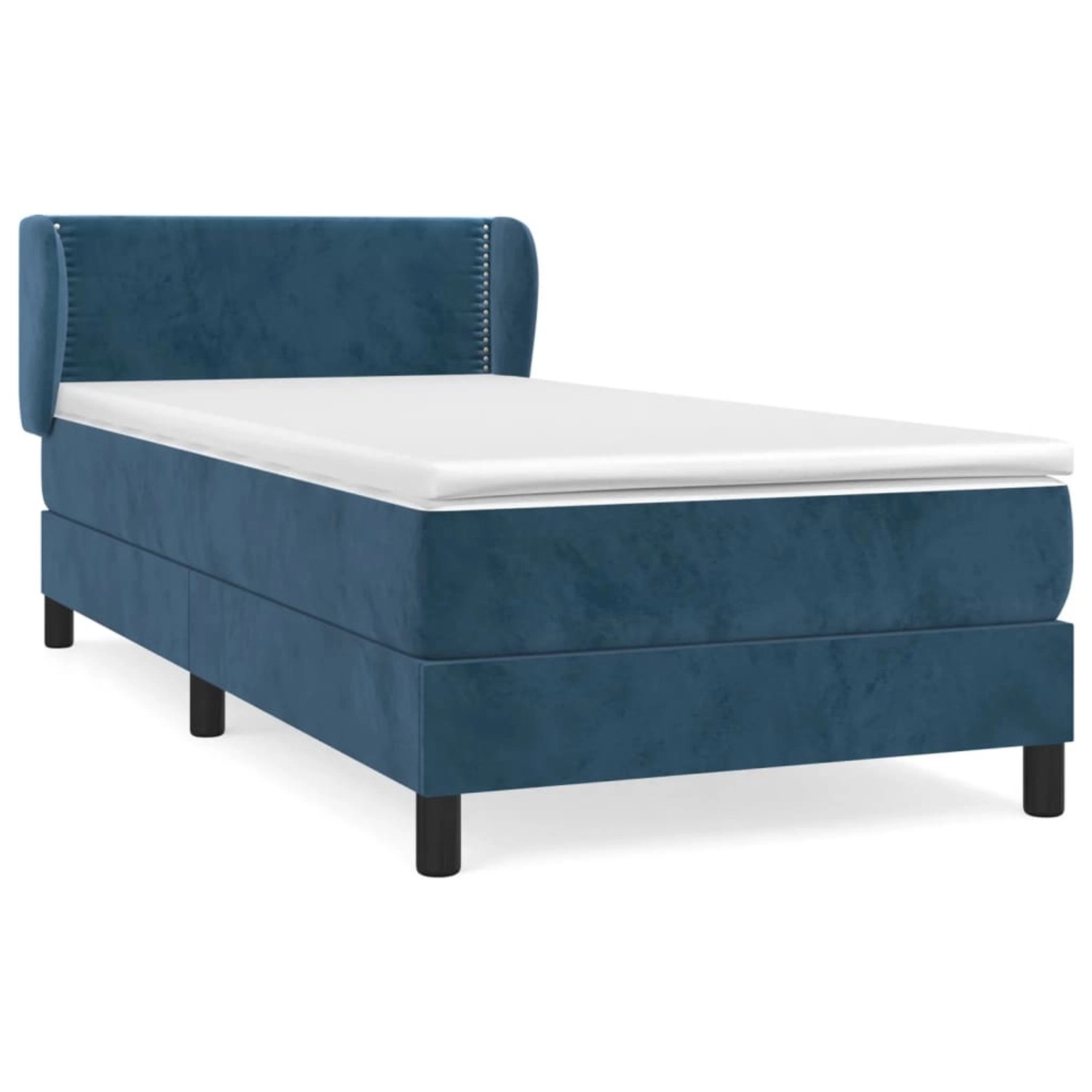 vidaXL Boxspringbett mit Matratze Dunkelblau 100x200 cm Samt1534920 günstig online kaufen