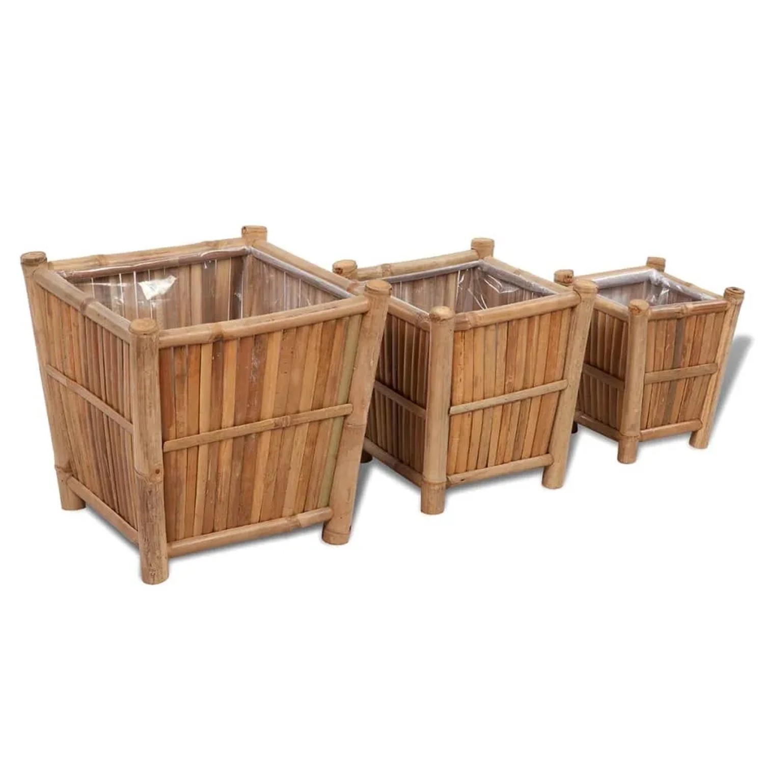 vidaXL Pflanzenbehälter 3 Stk Bambus 41507