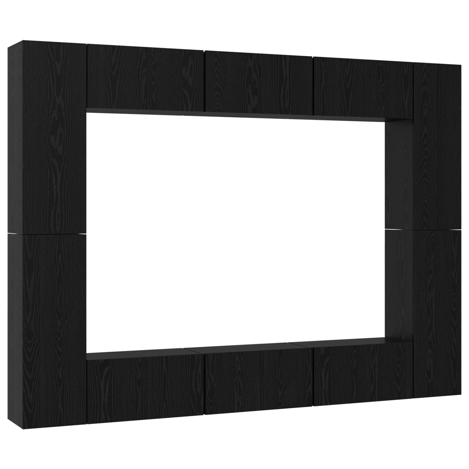 vidaXL TV-Schrank-Set Wandmontiert 10-Tlg Schwarz Eichen-Optik 3393151
