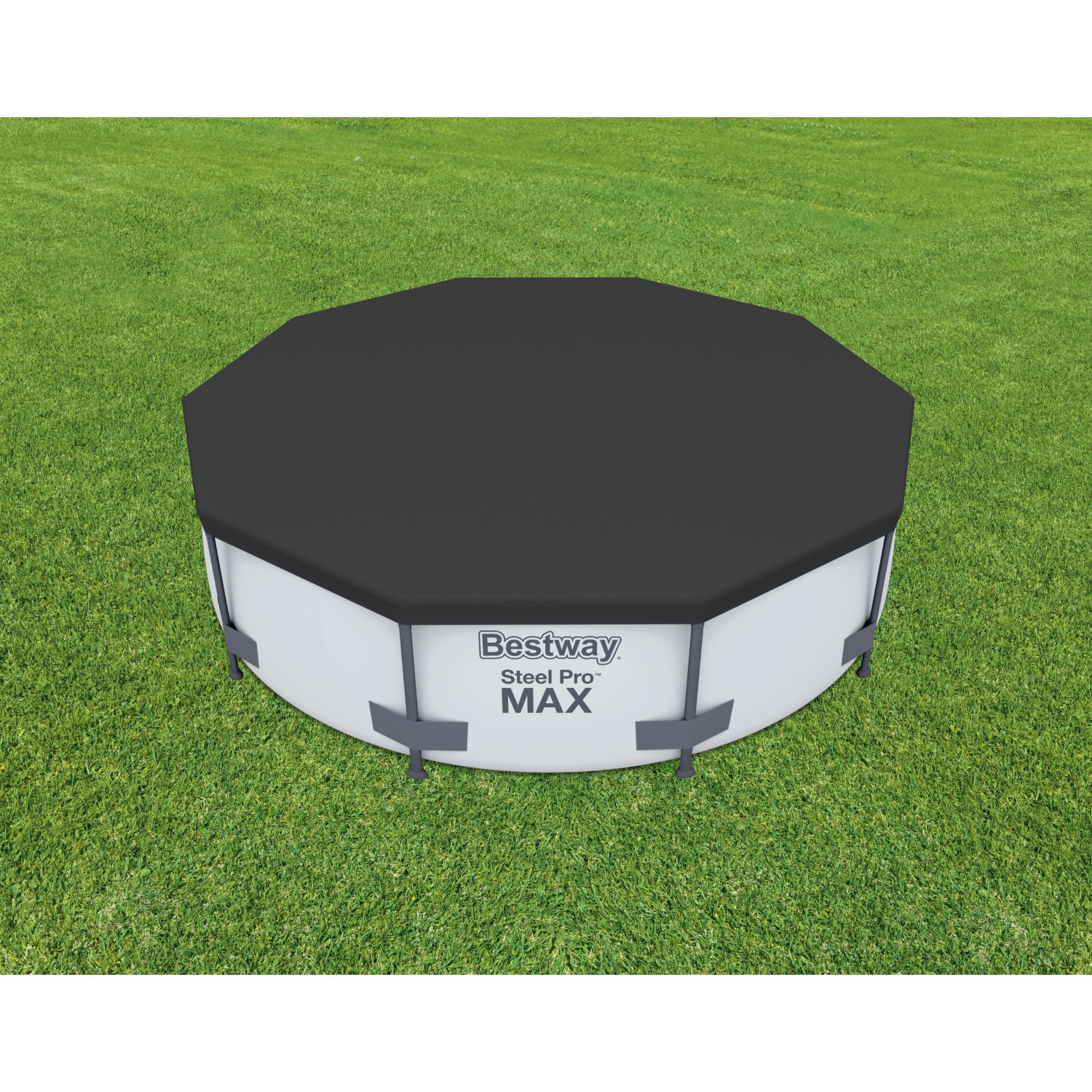 Bestway Pool Abdeckplane, schwarz, für runde Pools Ø 305 cm.