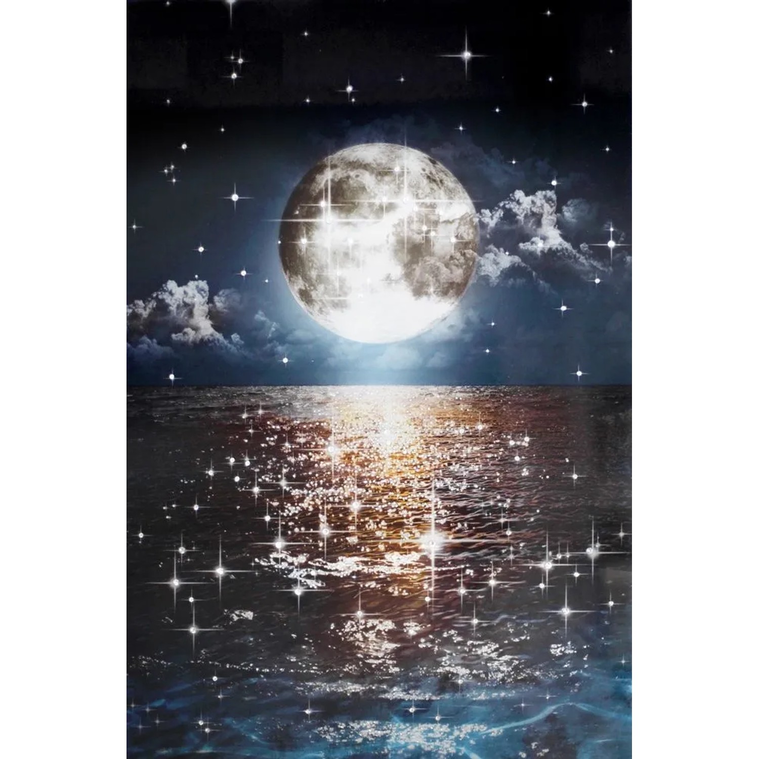 Art Universe Glasbilder Glitzer-Mond 80 x 120 cm