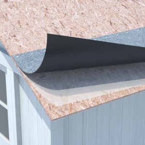 Bitumen-Gartenhausbahn, silbergrau, selbstklebend, 2,5 m². Dachabdichtung für Gartenhaus, Carport & Co.