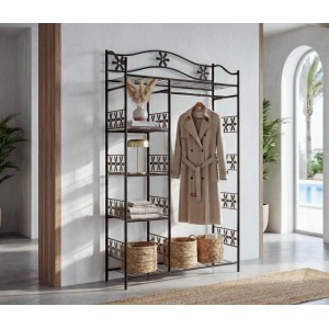 MCW Metall-Garderobe Genf 172x100x43cm ohne Vorhang