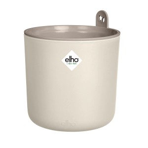 Elho Kräutertopf Happy Herbs, Ø 14 cm, Leinenweiß. Universeller Topf mit Bewässerungssystem.
