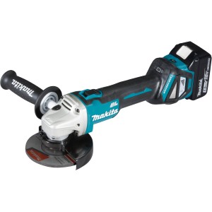 Makita Akku-Winkelschleifer DGA511RTJ 18V mit Akku und Seitengriff.