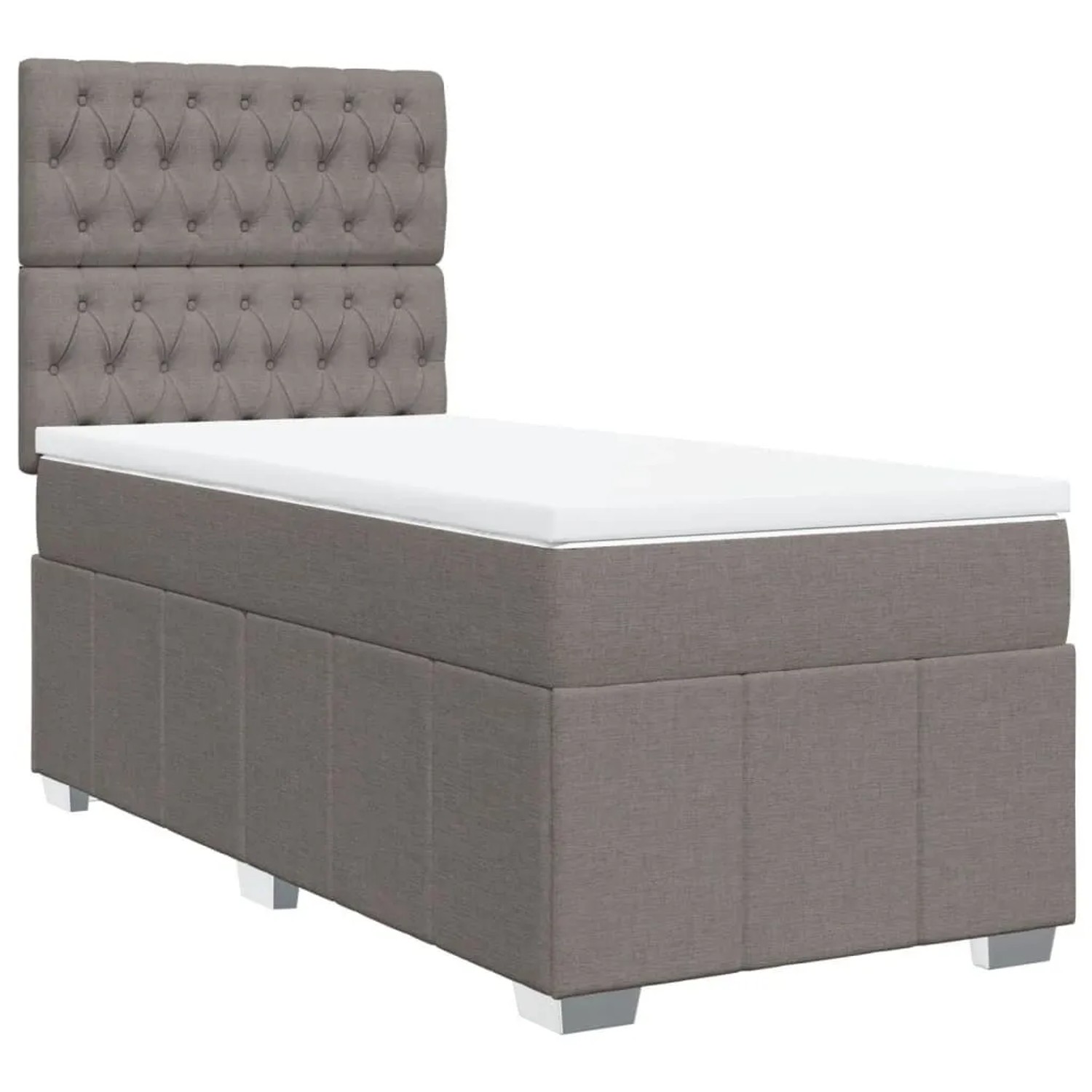 vidaXL Boxspringbett mit Matratze Taupe 90x190 cm Stoff 3293834
