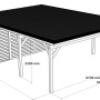 Holzbrüder Doppelcarport Ralf mit Geräteraum, reinweiß/dunkelgrau, Maße: 600 x 868 cm.