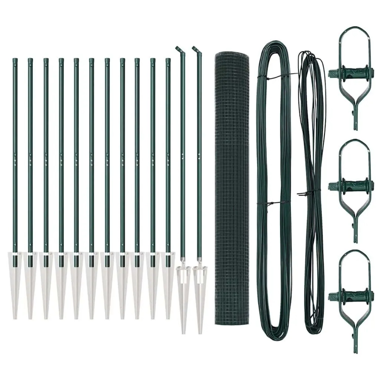 vidaXL Zaunpfosten Grün 25 x 1 m 25 x 25 mm Masche Stahl 3352083 günstig online kaufen