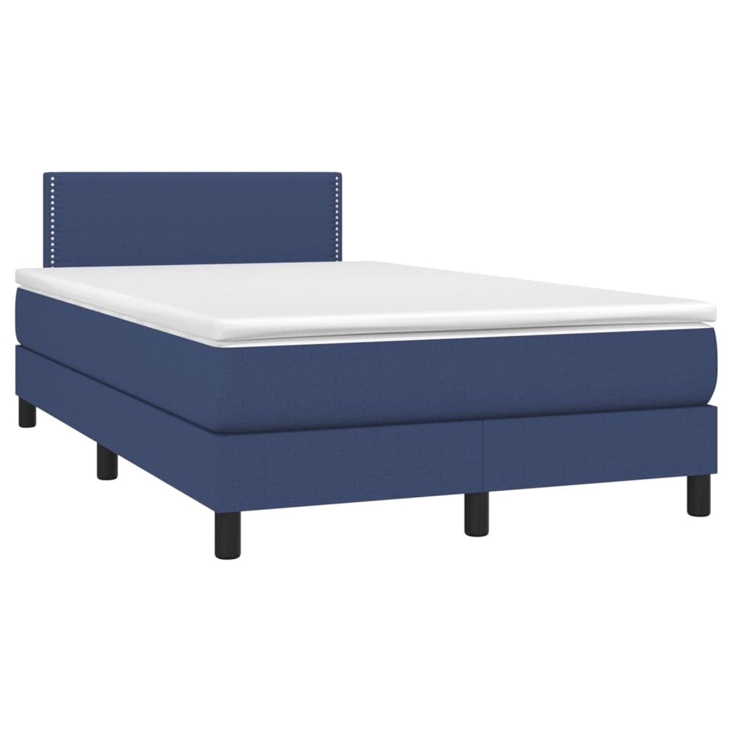 vidaXL Boxspringbett mit Matratze & LED Blau 120x200 cm Stoff 3133067 günstig online kaufen